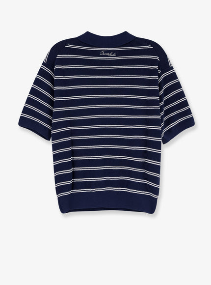 Dunst Unisex Striped Cotton Blend Polo Shirt