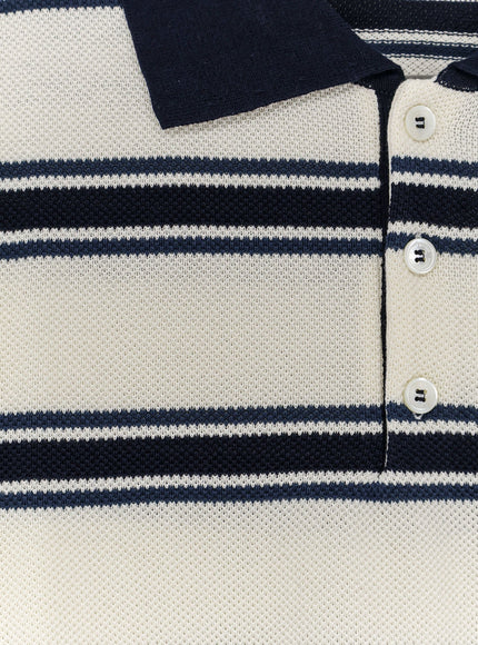 Dunst Unisex Striped Cotton Polo Shirt