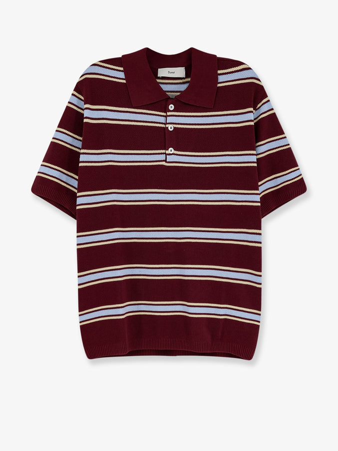 Dunst Unisex Cotton Polo Shirt Burgundyskyblue