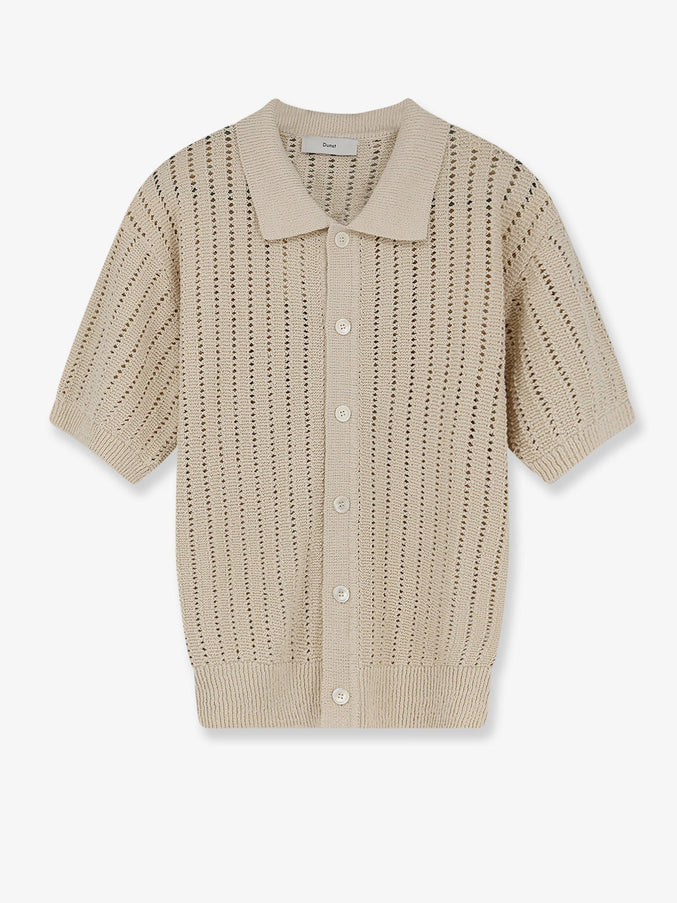 Dunst Openwork Cotton Cardigan Ivory