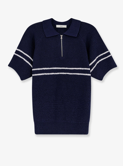 Dunst Half-Zip Cotton Blend Sweater Darknavy