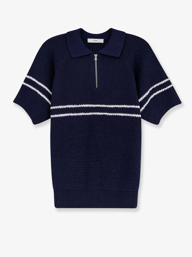 Dunst Half-Zip Cotton Blend Sweater Darknavy