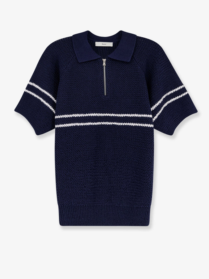 Dunst Half-Zip Cotton Blend Sweater Darknavy