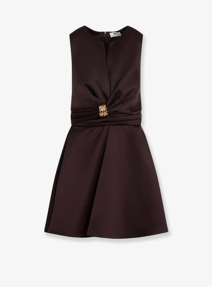 Elisabetta Franchi Events Satin Mini Dress Cacao