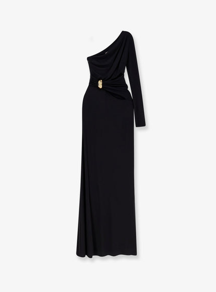 Elisabetta Franchi Red Carpet Stretch Viscose Long Dress Nero