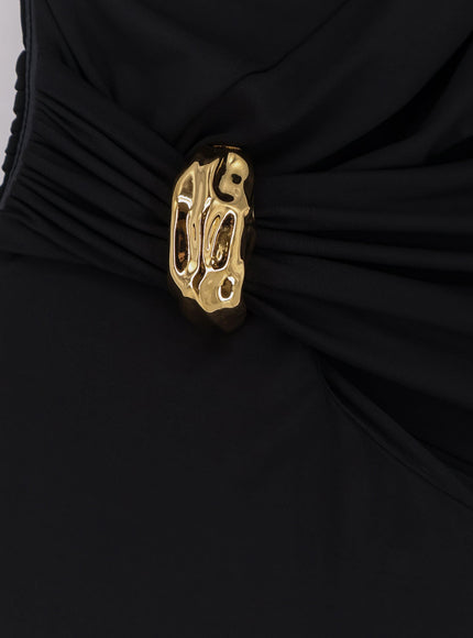 Elisabetta Franchi Red Carpet Stretch Viscose Long Dress