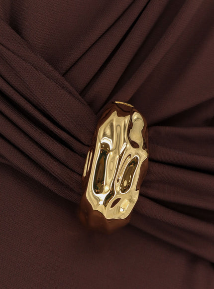 Elisabetta Franchi Red Carpet Stretch Viscose Long Dress