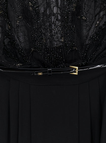 Elisabetta Franchi Red Carpet Long Dress With Belt