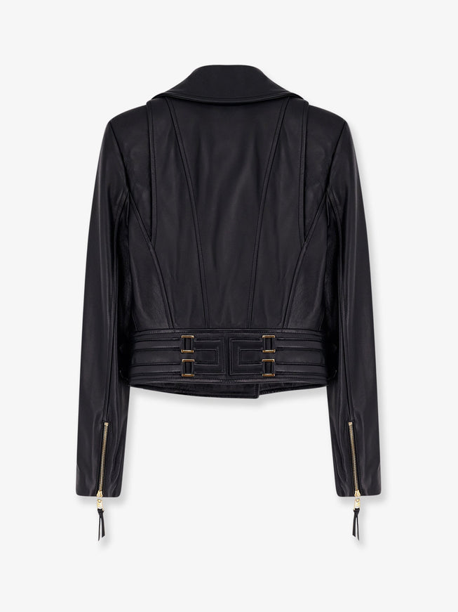Elisabetta Franchi Cropped Leather Jacket