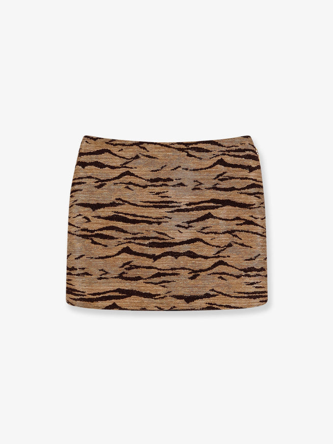 Elisabetta Franchi Embroidered Mini Skirt Cammello