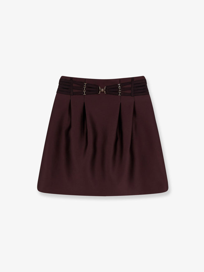 Elisabetta Franchi Satin Mini Skirt Cacao