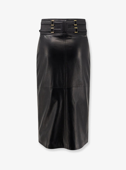 Elisabetta Franchi Leather Skirt Nero