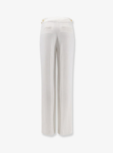 Elisabetta Franchi Daily Linen And Viscose Trousers