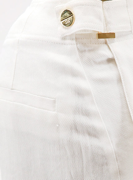 Elisabetta Franchi Daily Linen And Viscose Trousers