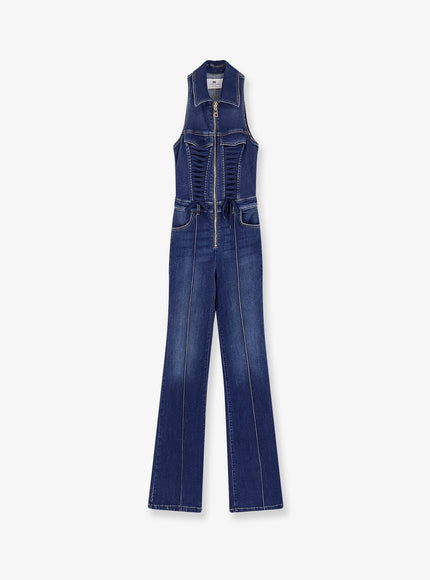 Elisabetta Franchi Urban Denim Jumpsuit Blue Vintage