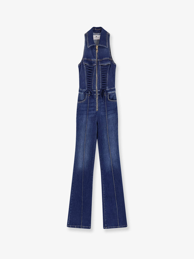 Elisabetta Franchi Urban Denim Jumpsuit Blue Vintage