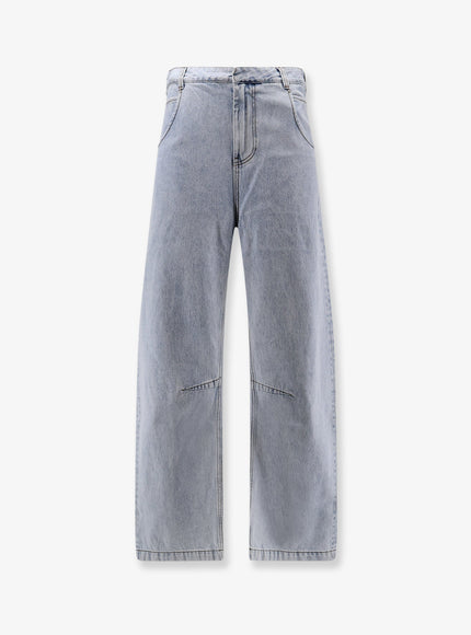 Entire Studios Gem Cotton Jeans With Back Leather Logo Patch Old Blue