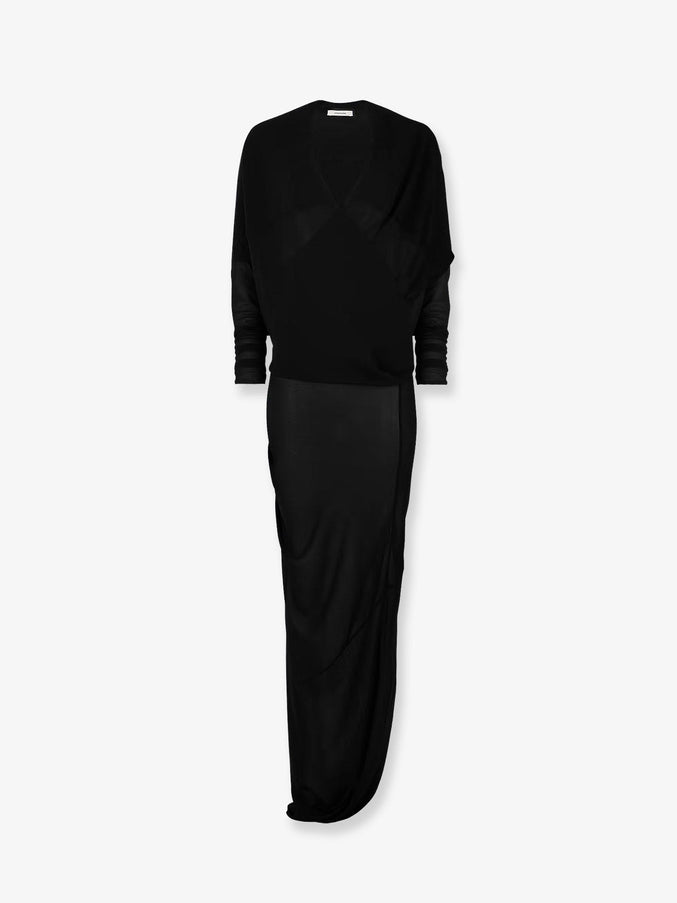 Entire Studios Transparent Fabric Robe Dress Black