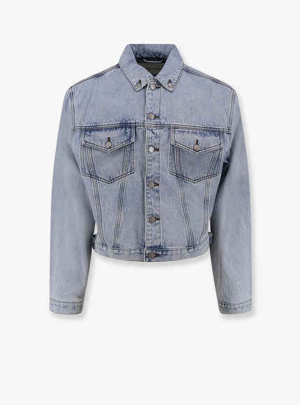 Entire Studios Denim Jacket With Padded Shoulder Pads Old Blue