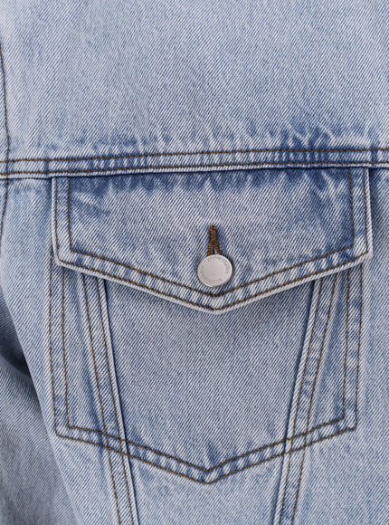 Entire Studios Denim Jacket With Padded Shoulder Pads