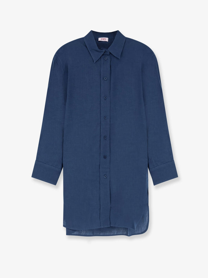 Eres Mignonette Linen Shirt Blu Scuro