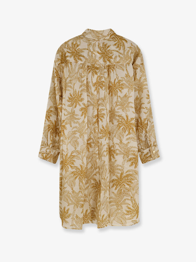 Eres Long Panama Cotton Shirt With Printed Pattern