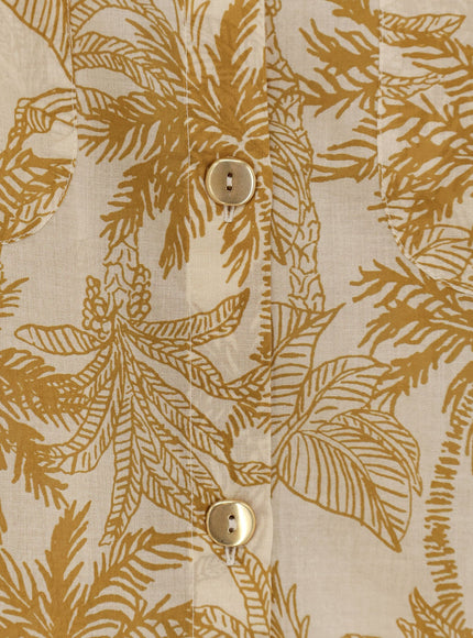 Eres Long Panama Cotton Shirt With Printed Pattern