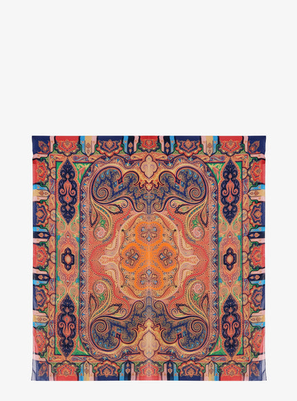 Etro Multicolor Silk Foulard Uni Multicolore