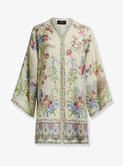 Etro Multicolor Cotton Blend Kimono Uni Multicolore