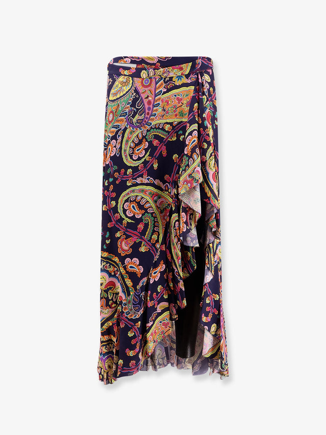 Etro Multicolor Viscose Skirt Multicolore