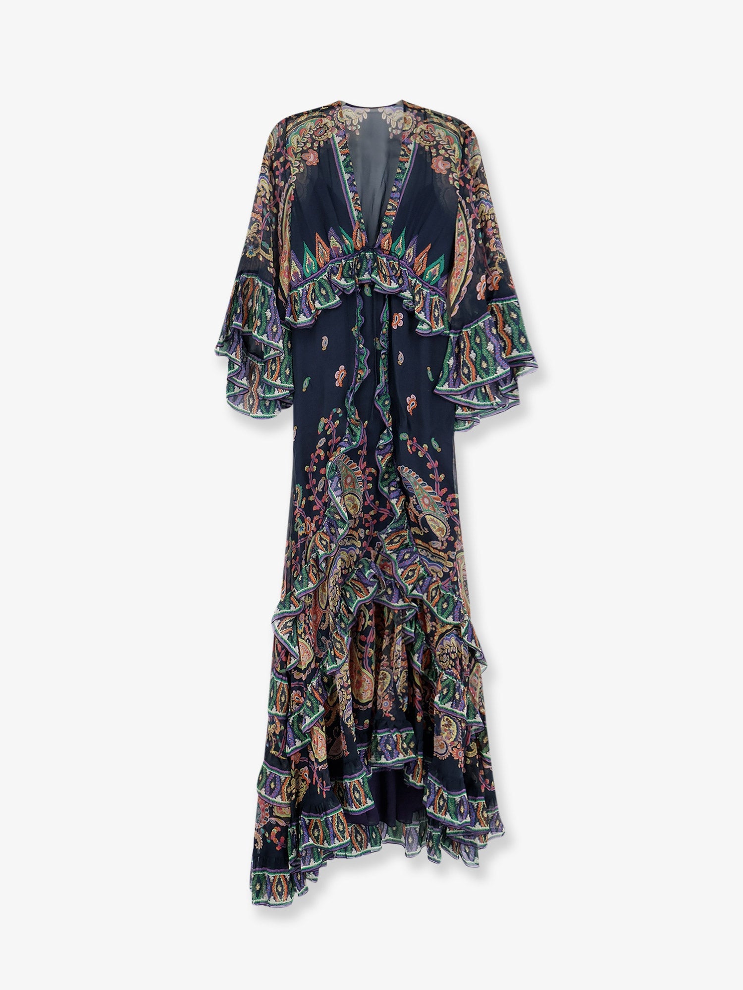 Etro Multicolor Silk Long Dress 42 / Multicolore