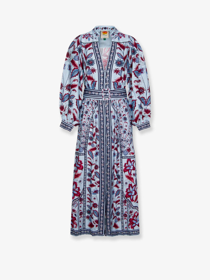 Farm Rio Marcelle Maxi Dress Marcelle Soft Blue