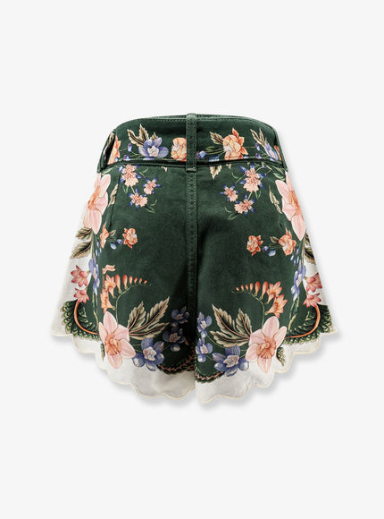 Farm Rio Berry Garden Cotton Shorts With Floral Print