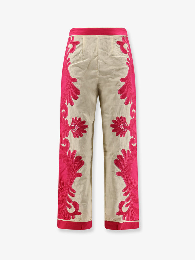 Farm Rio Linen And Viscose Blend Trousers Springarabescpink