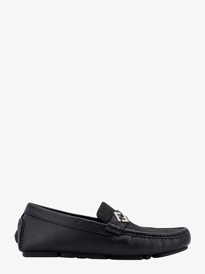 Fendi Leather And Canvas Loafers Tabacconero