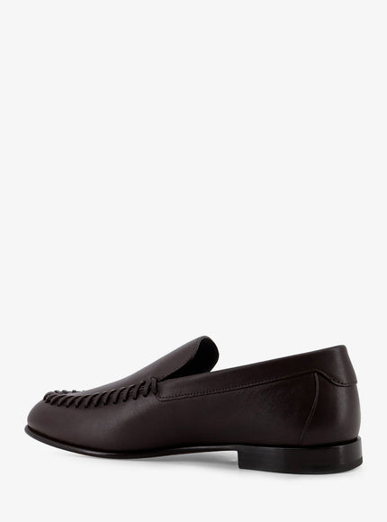 Fendi Leather Loafers With Metal Ff Logo