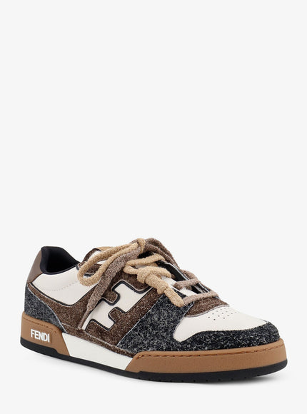 Fendi Sneakers Fendi Match In Pelle Bianca E Suede Marrone