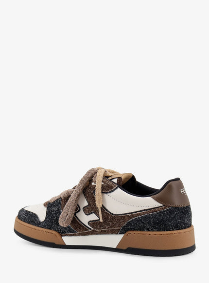 Fendi Sneakers Fendi Match In Pelle Bianca E Suede Marrone