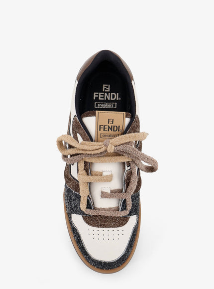 Fendi Sneakers Fendi Match In Pelle Bianca E Suede Marrone