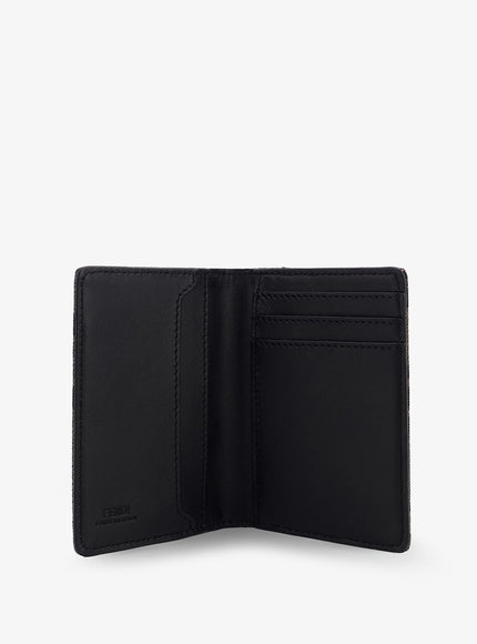 Fendi Ff Fabric Card Holder With Front Logo