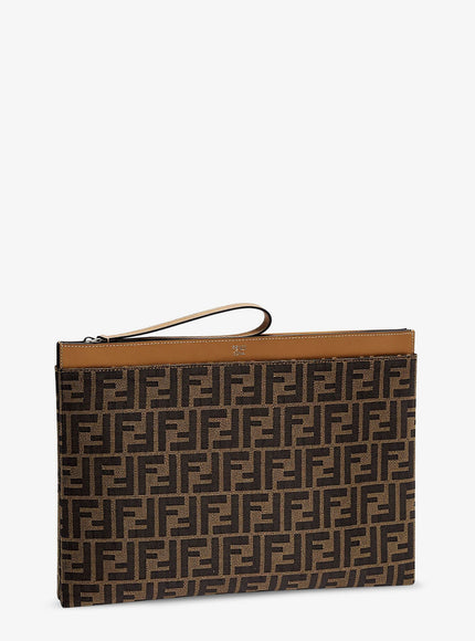 Fendi Ff Jacquard Fabric Flat Pouch Large