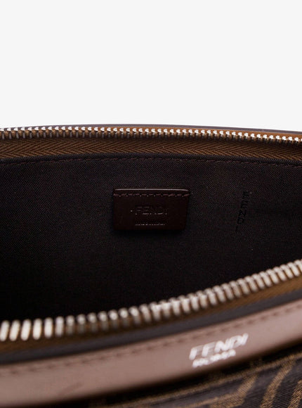 Fendi Ff Jacquard Fabric Flat Pouch Large