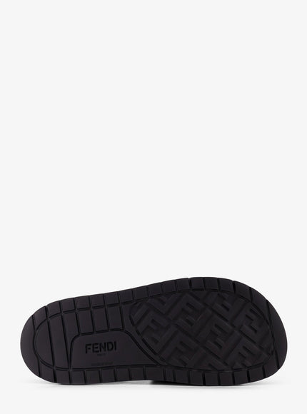 Fendi Low Leather Sandals With Ff Jacquard Insert