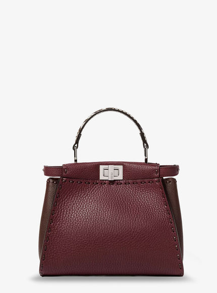 Fendi Peekaboo Mini Leather Crossbody Bag Uni Bdx Marr Pral Roc P