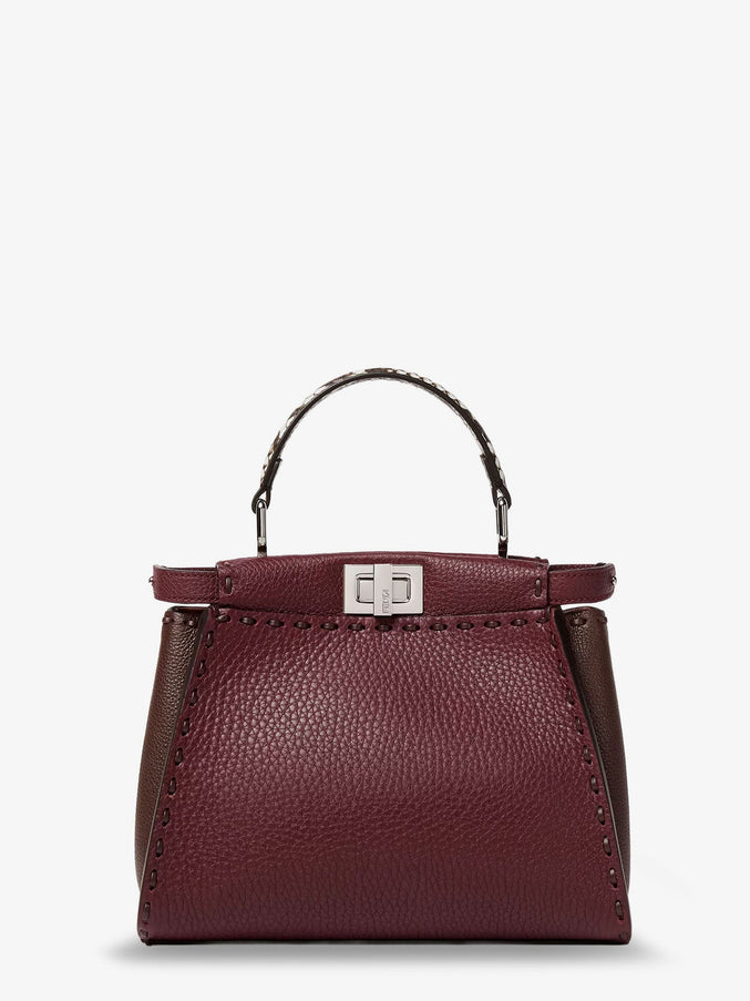 Fendi Peekaboo Mini Leather Crossbody Bag Uni Bdx Marr Pral Roc P