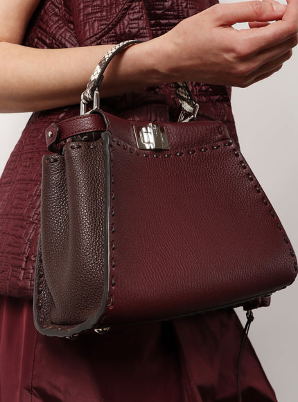 Fendi Peekaboo Mini Leather Crossbody Bag