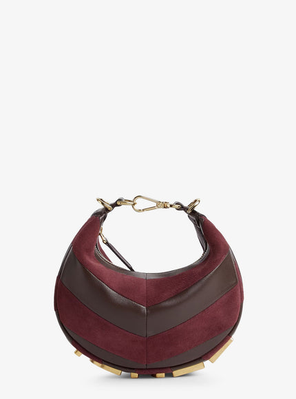 Fendi Fendigraphy Mini Leather Handbag With Metal Lettering Logo