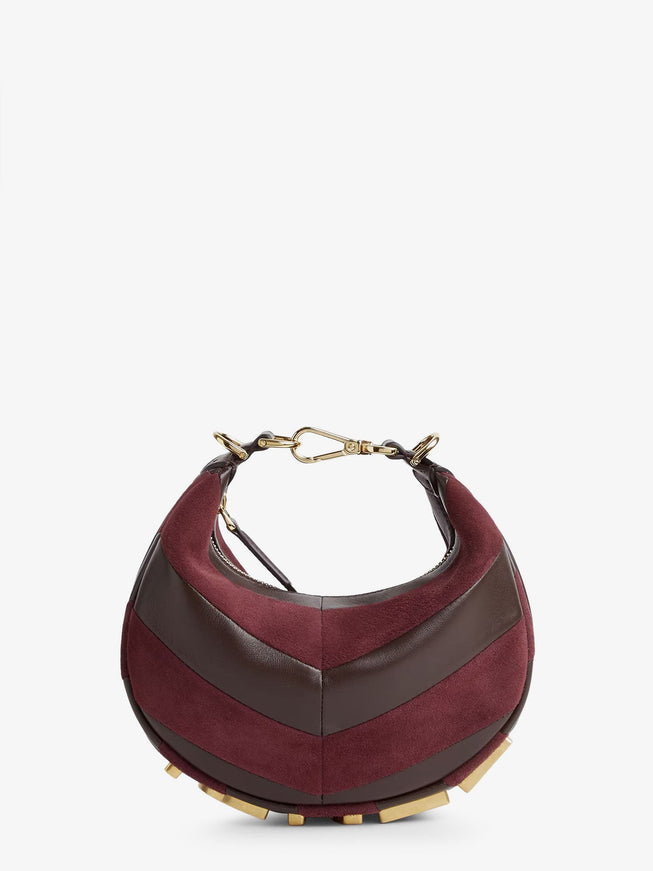 Fendi Fendigraphy Mini Leather Handbag With Metal Lettering Logo