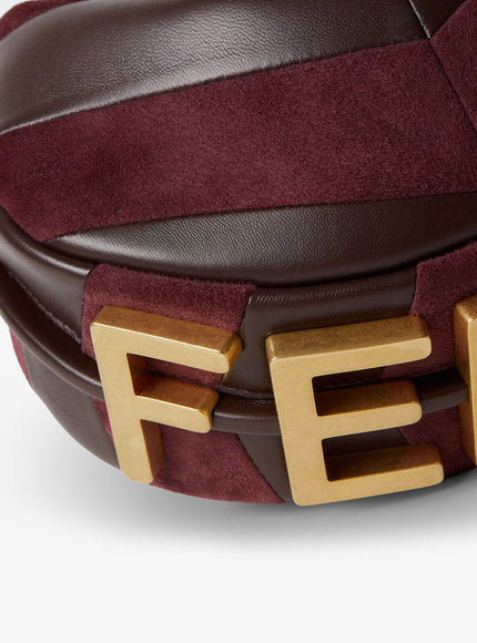Fendi Fendigraphy Mini Leather Handbag With Metal Lettering Logo