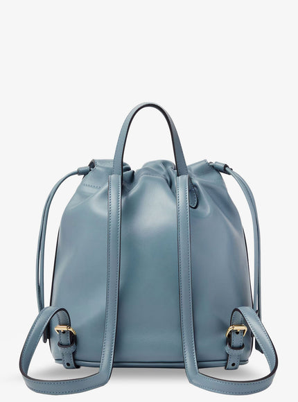 Fendi Leather Backpack With Metal Ff Logo Detail